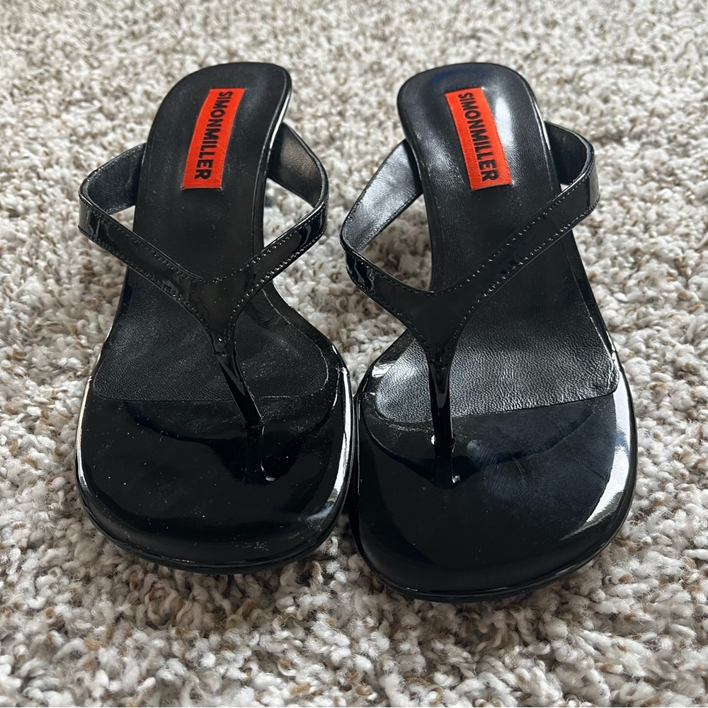 Simon Miller Beep Thong Black Patent